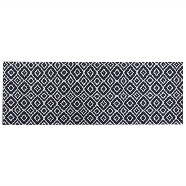 Dywan nowoczesny chodnik prostokątny 70 x 200 cm poliester czarno-biały Karungal Beliani