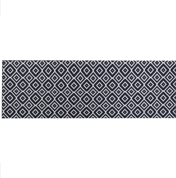 Dywan nowoczesny chodnik prostokątny 80 x 240 cm poliester czarno-biały Karungal Beliani