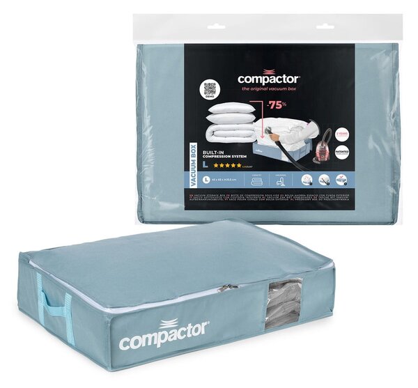 Plastikowy pojemnik próżniowy pod łóżko 65x45x15,5 cm Blue Edition – Compactor