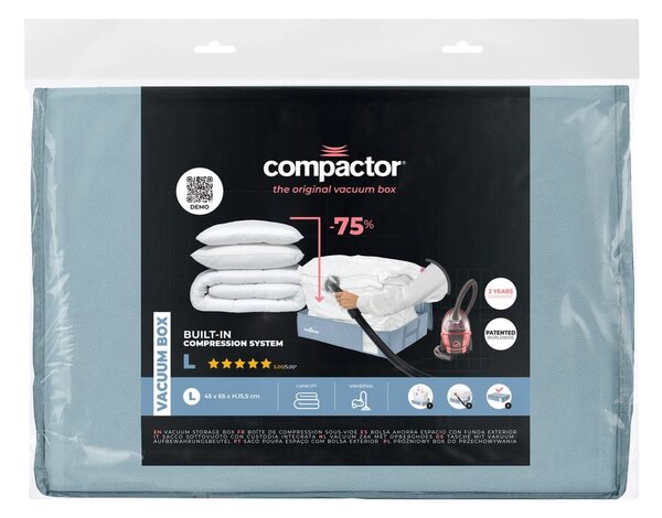 Plastikowy pojemnik próżniowy pod łóżko 65x45x15,5 cm Blue Edition – Compactor