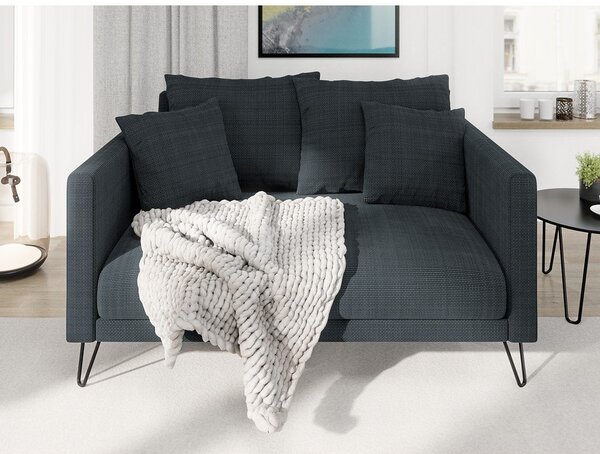 Ciemnoszara sofa z tkaniny szenilowej 140 cm Freya – Ropez