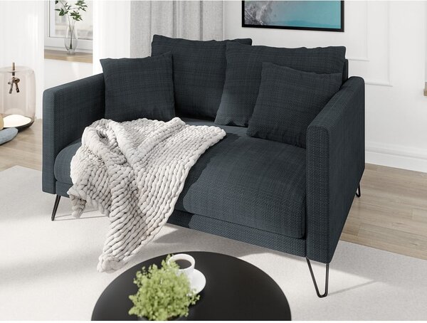 Ciemnoszara sofa z tkaniny szenilowej 140 cm Freya – Ropez