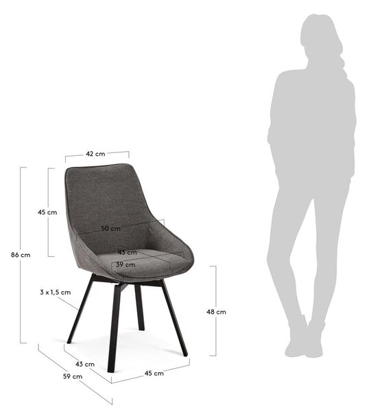 Ciemnoszare krzesło Jenna – Kave Home