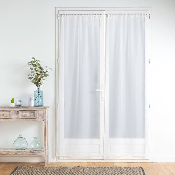 Białe firanki z mikrosatyny zestaw 2 szt. 70x200 cm Voiline – douceur d'intérieur