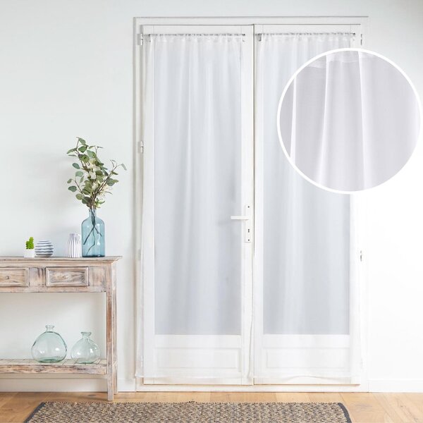 Białe firanki z mikrosatyny zestaw 2 szt. 70x200 cm Voiline – douceur d'intérieur