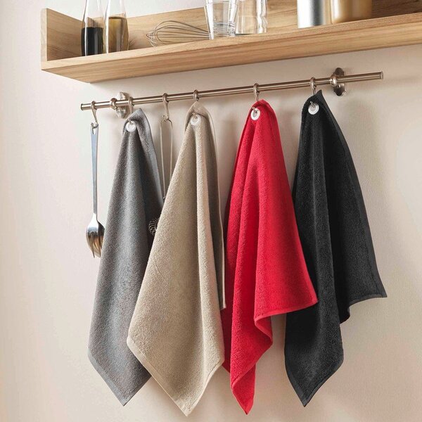 Beżowy bawełniany ręcznik frotte 50x50 cm Cuistot – douceur d'intérieur