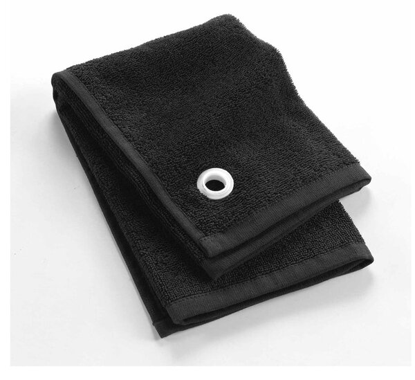 Czarny bawełniany ręcznik frotte 50x50 cm Cuistot – douceur d'intérieur