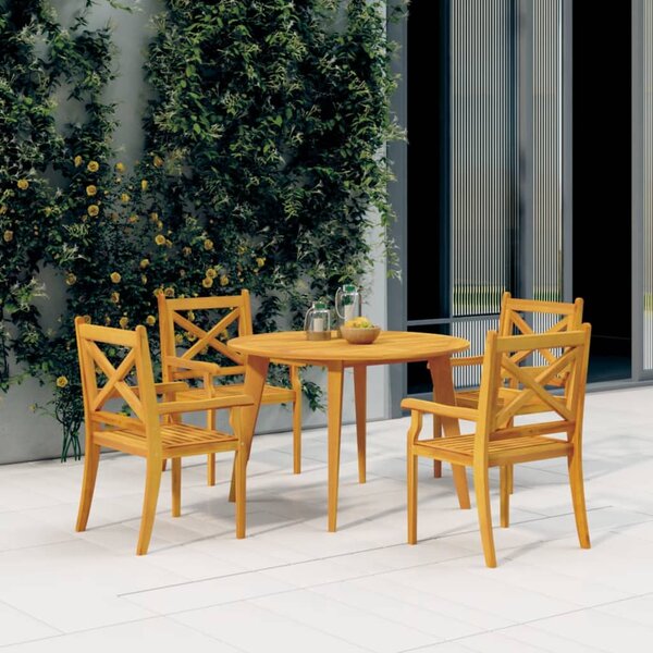 Ogrodowe krzesła stołowe, 4 szt., lite drewno akacjowe