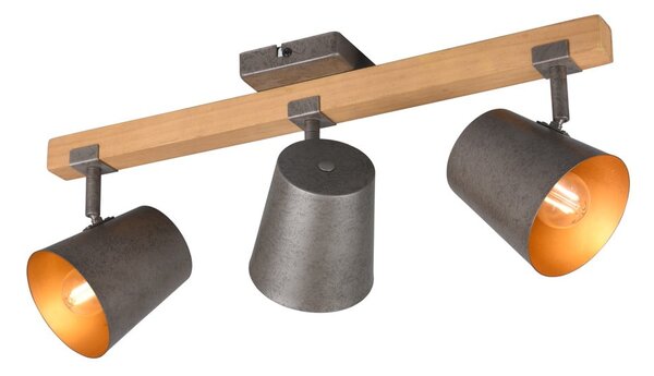 Ciemnoszaro-naturalna lampa punktowa 14x54 cm Bell – Trio
