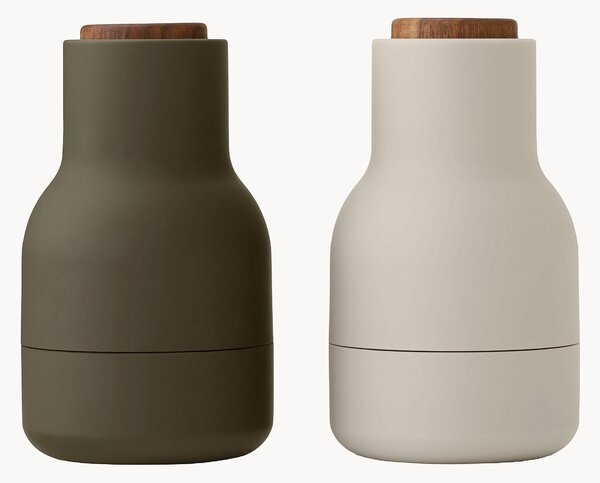 Komplet młynków do soli i pieprzu z pokrywkami z drewna orzechowego Bottle Grinder, 2 elem