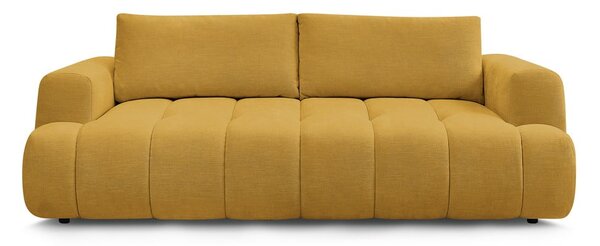 Musztardowa rozkładana/ze schowkiem sofa 251 cm Fuji – Bobochic Paris