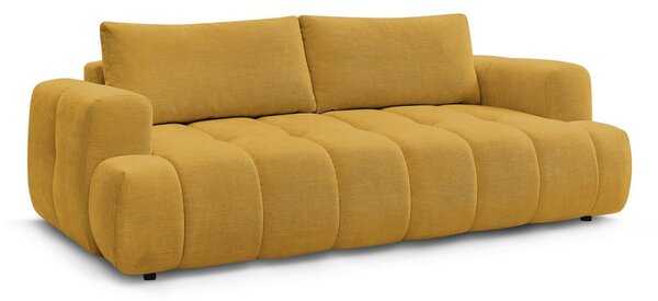 Musztardowa rozkładana/ze schowkiem sofa 251 cm Fuji – Bobochic Paris