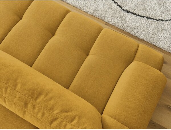 Musztardowa rozkładana/ze schowkiem sofa 251 cm Fuji – Bobochic Paris