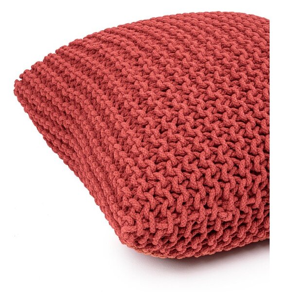 Czerwony pleciony puf Knit – Bonami Essentials