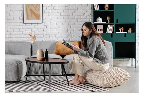 Czerwony pleciony puf Knit – Bonami Essentials