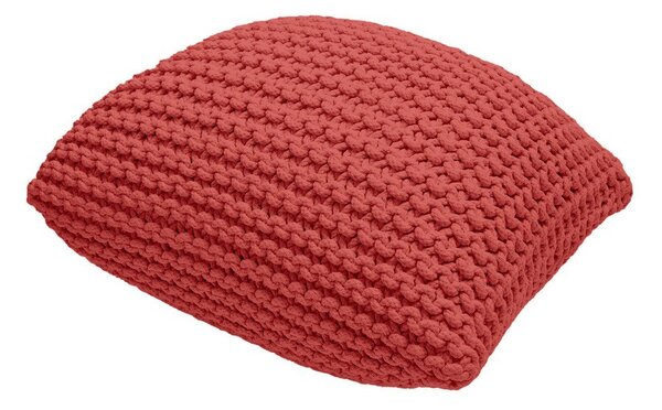 Czerwony pleciony puf Knit – Bonami Essentials