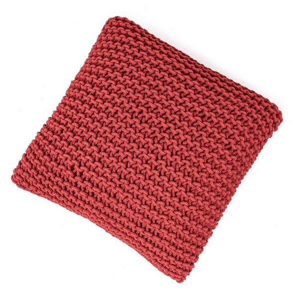 Czerwony pleciony puf Knit – Bonami Essentials