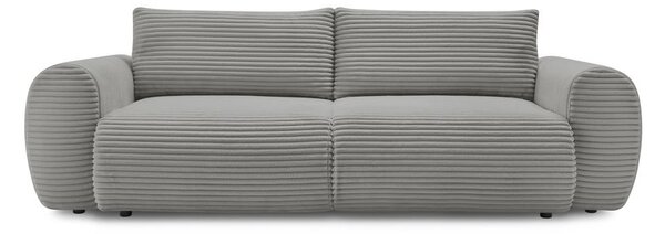 Ciemnoszara sztruksowa rozkładana sofa 257 cm Lucien – Bobochic Paris