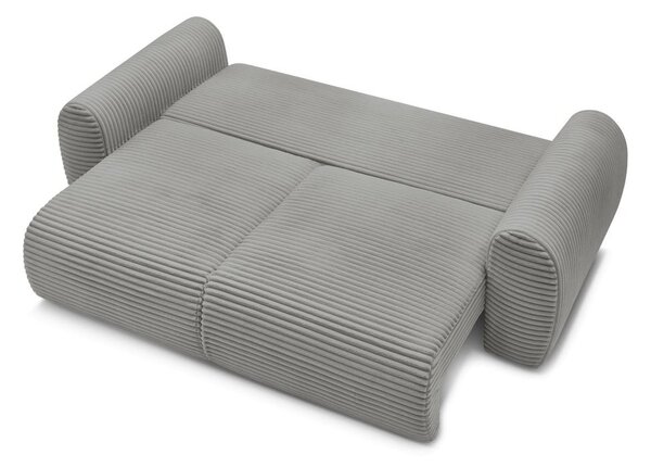 Ciemnoszara sztruksowa rozkładana sofa 257 cm Lucien – Bobochic Paris