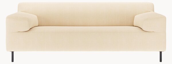 Sofa ze sztruksu freistil180 (2-osobowa), jasna kość słoniowa/czarny, S 202 cm