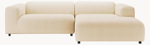Sofa narożna ze sztruksu freistil187, jasna kość słoniowa