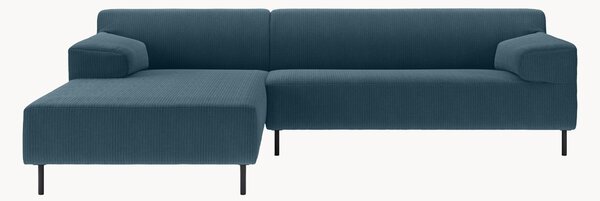 Sofa narożna ze sztruksu freistil180, granatowy/czarny