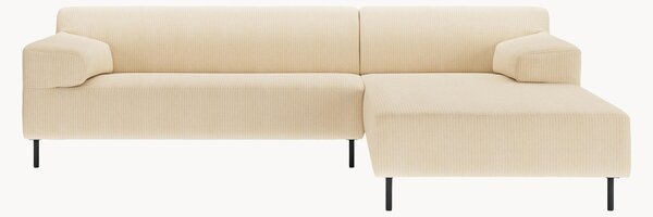 Sofa narożna ze sztruksu freistil180, jasna kość słoniowa/czarny