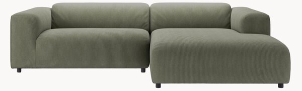 Sofa narożna ze sztruksu freistil187, oliwkowy