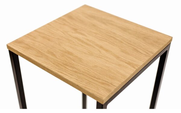 Czarny/w naturalnym kolorze hoker w dekorze dębu Frame – Woodman