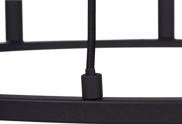 Industrialna lampa wisząca czarna 7-punktowa - Knight
