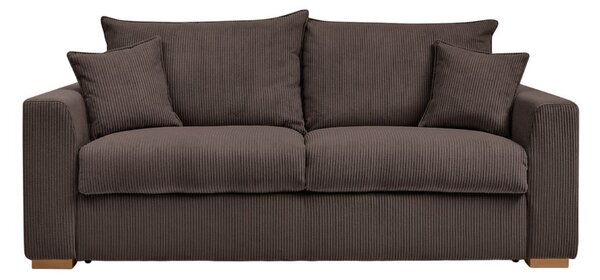 Brązowa sztruksowa rozkładana sofa 225 cm Augustin – Bobochic Paris