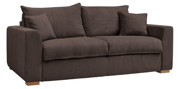 Brązowa sztruksowa rozkładana sofa 225 cm Augustin – Bobochic Paris