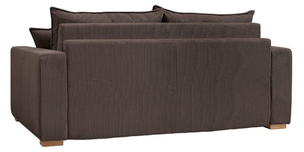 Brązowa sztruksowa rozkładana sofa 225 cm Augustin – Bobochic Paris
