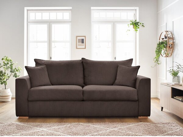 Brązowa sztruksowa rozkładana sofa 225 cm Augustin – Bobochic Paris
