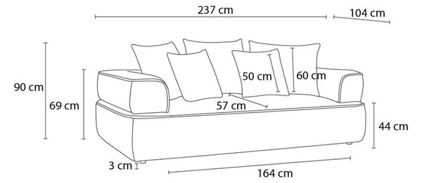 Zielona sofa z tkaniny szenilowej 237 cm Whesley – Bobochic Paris