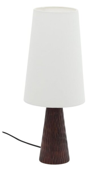 Biało-ciemnobrązowa lampa stołowa z tekstylnym kloszem (wysokość 50 cm) Amire – Kave Home