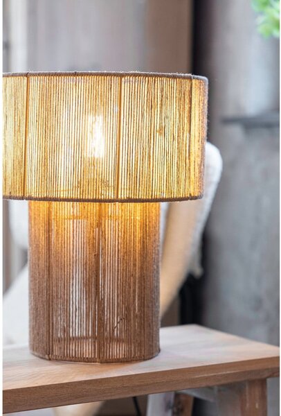 Lampa stołowa z kloszem z juty (wysokość 38 cm) Soga – Markslöjd