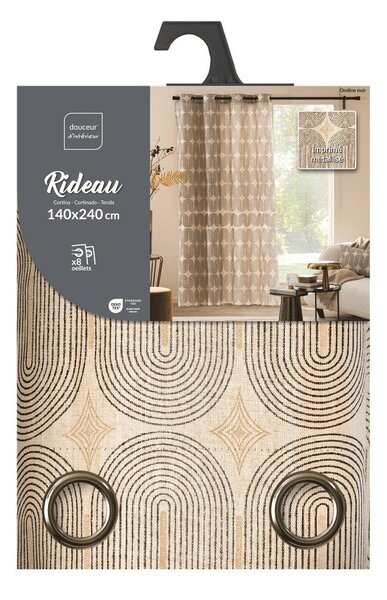 Czarno-beżowa zasłona 140x240 cm Ondine – douceur d'intérieur