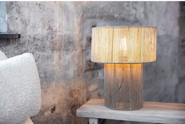 Lampa stołowa z kloszem z juty (wysokość 38 cm) Soga – Markslöjd