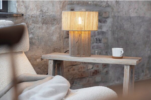Lampa stołowa z kloszem z juty (wysokość 38 cm) Soga – Markslöjd
