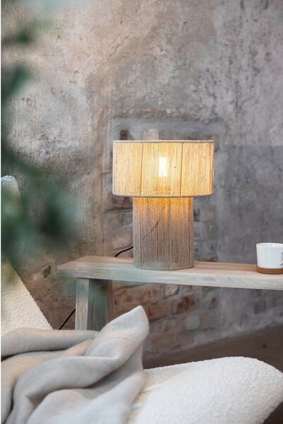 Lampa stołowa z kloszem z juty (wysokość 38 cm) Soga – Markslöjd