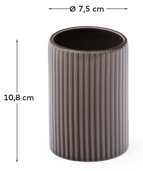 Ciemnobrązowy ceramiczny kubek na szczoteczki do zębów Selime – Kave Home