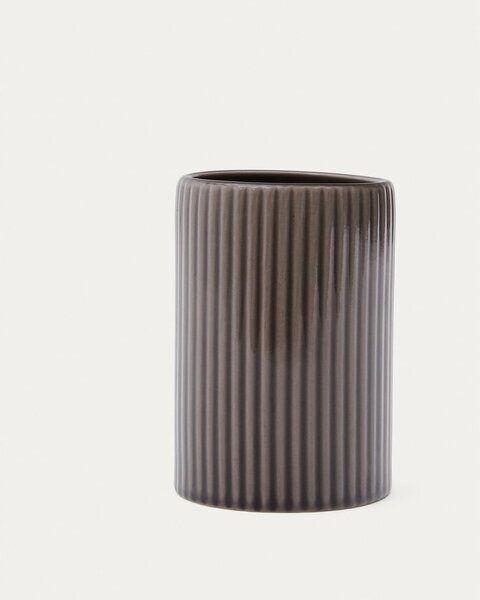Ciemnobrązowy ceramiczny kubek na szczoteczki do zębów Selime – Kave Home