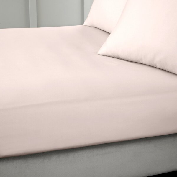 Różowe prześcieradło z satyny bawełnianej z gumką 150x200 cm Cotton Sateen – Bianca