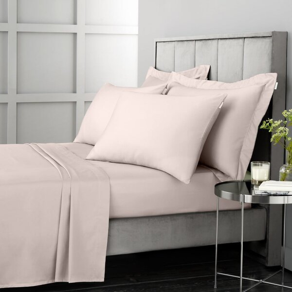 Różowe prześcieradło z satyny bawełnianej z gumką 150x200 cm Cotton Sateen – Bianca