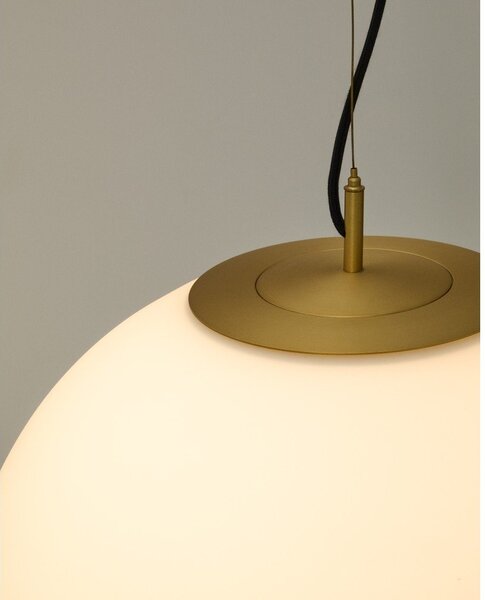 Biała/w kolorze złota metalowa lampa wisząca ze szklanym kloszem ø 50 cm Brisia – Kave Home