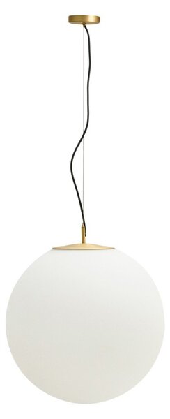 Biała/w kolorze złota metalowa lampa wisząca ze szklanym kloszem ø 50 cm Brisia – Kave Home