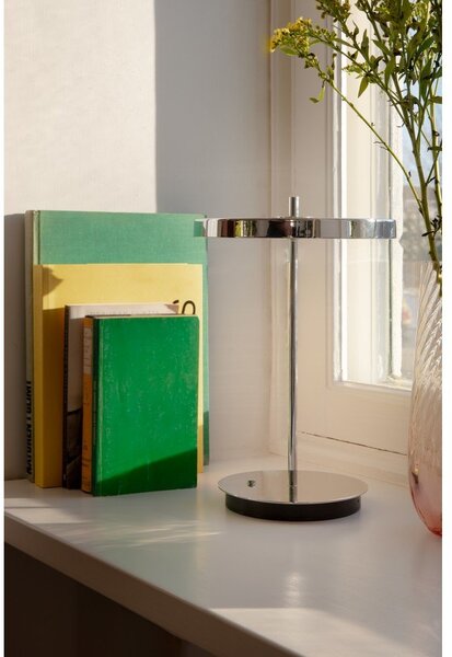 Lampa stołowa LED ze ściemniaczem w kolorze srebra z metalowym kloszem (wysokość 31 cm) Asteria Move – UMAGE