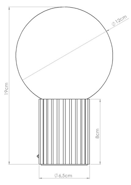 Jasnobrązowa lampa stołowa ze szklanym kloszem (wysokość 19 cm) Orbital – Sollux