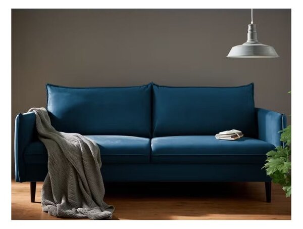 Ciemnoniebieska aksamitna sofa 203 cm Juli – Ropez
